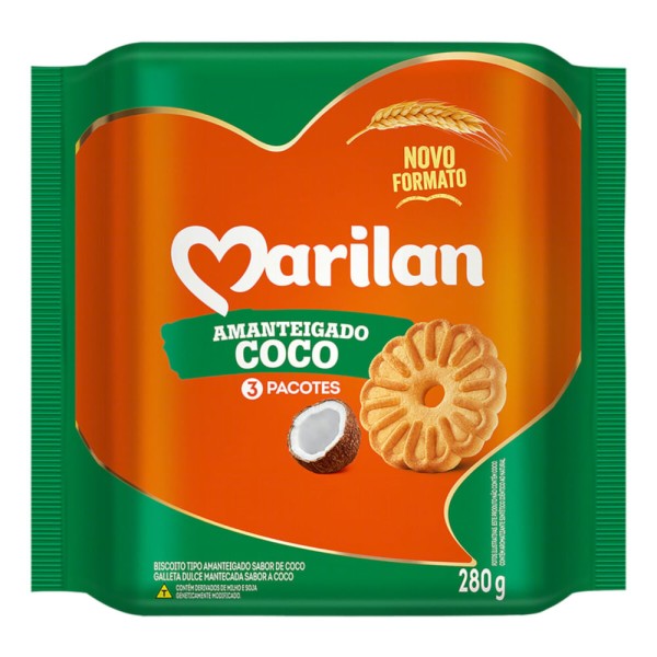 Encontraproduto.com.br - Biscoito de Coco Amanteigado Marilan 280g