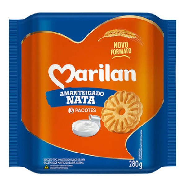 Biscoito Amanteigado Nata Marilan Pacote 280g