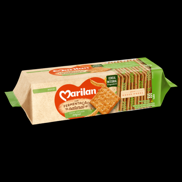 Biscoito Salgado Cream Cracker Integral Marilan Pacote 155g