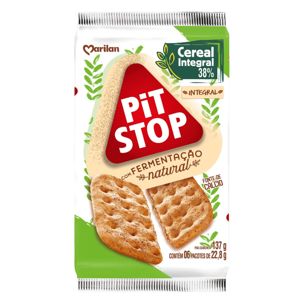 Encontraproduto.com.br - biscoito salgado integral marilan pit stop pacote 137g 6 unidades de 22,8g cada