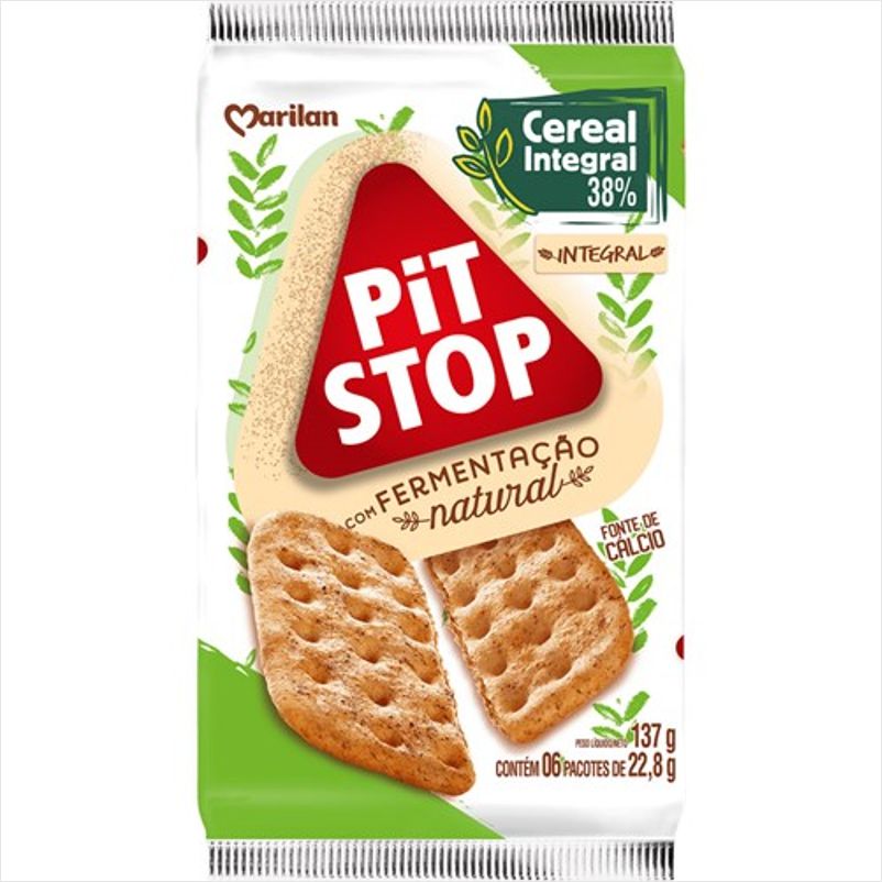 Encontraproduto.com.br - biscoito salgado integral marilan pit stop pacote 137g 6 unidades de 22,8g cada
