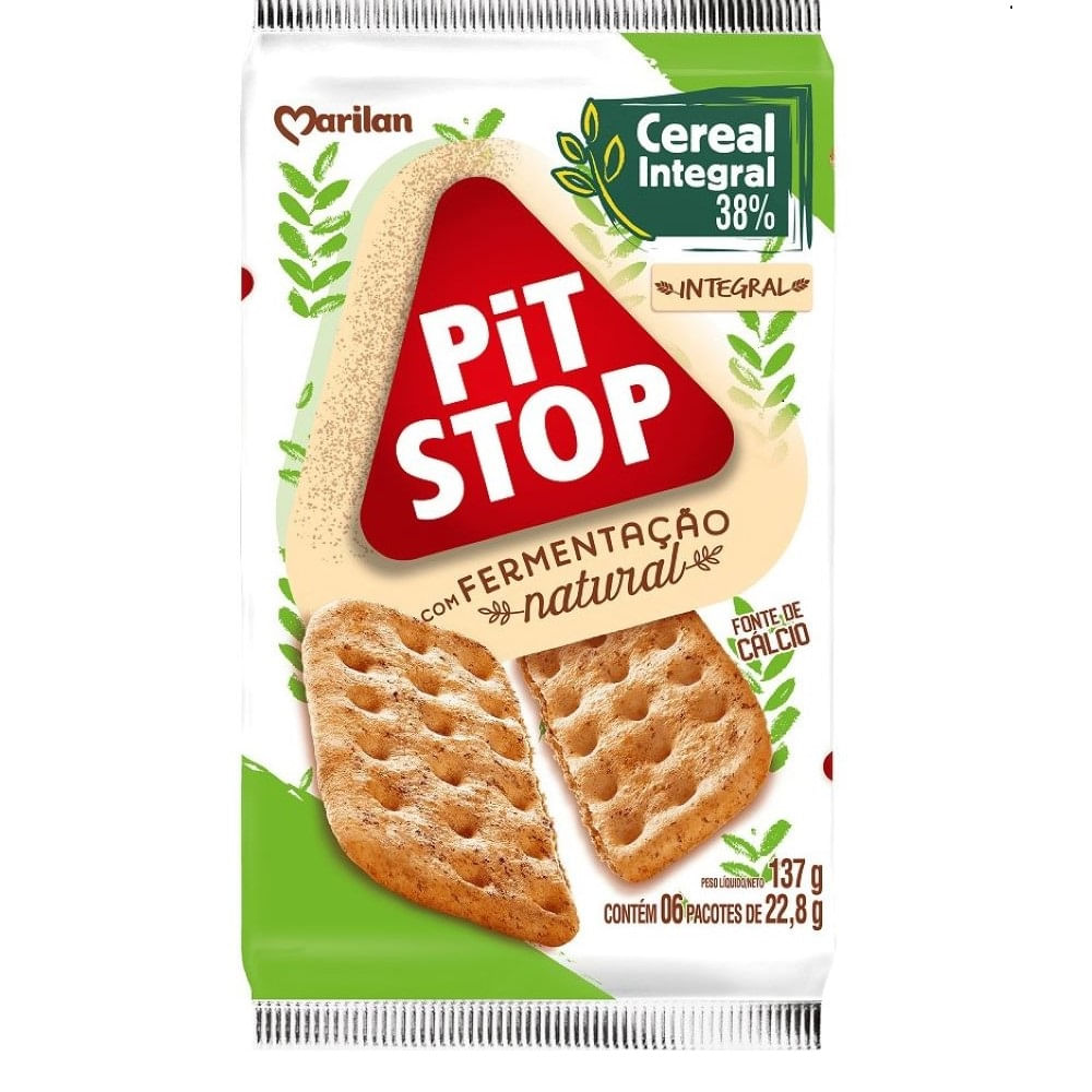 Encontraproduto.com.br - biscoito salgado integral marilan pit stop pacote 137g 6 unidades de 22,8g cada