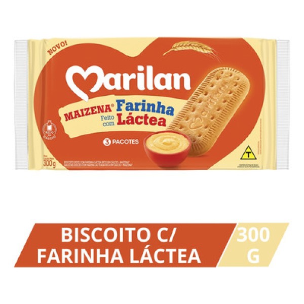 Biscoito Maizena Farinha Láctea 300g - Marilan