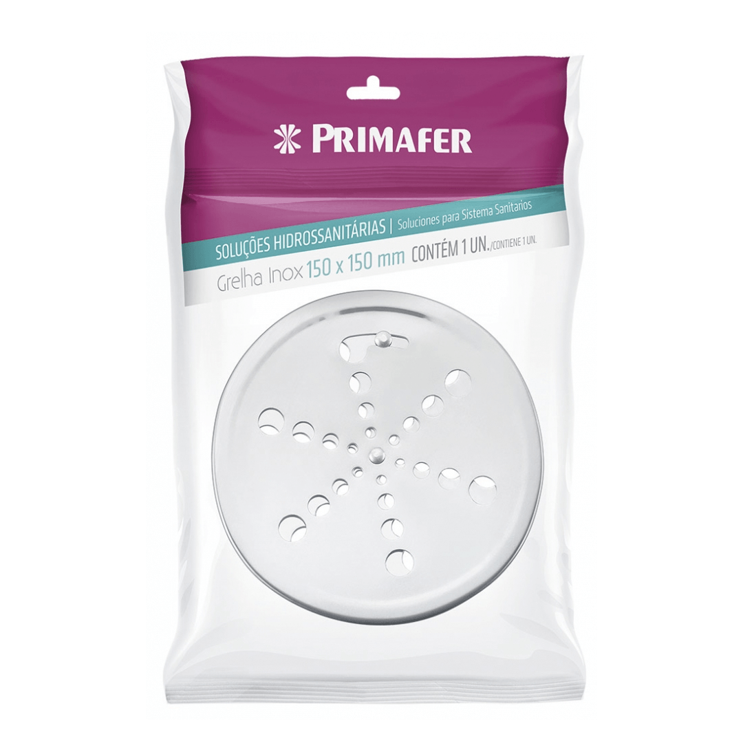 Encontraproduto.com.br - Grelha de Inox Redonda para Esgoto Fecho 15cm  - Atlas.