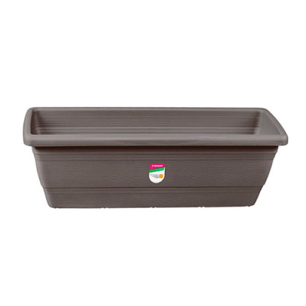 Encontraproduto.com.br - Floreira Plástica Retangular Cinza 50 x 18 cm Atlas