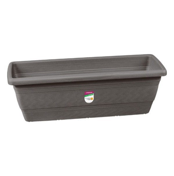 Encontraproduto.com.br - Floreira Plástica Retangular Cinza 50 x 18 cm Atlas
