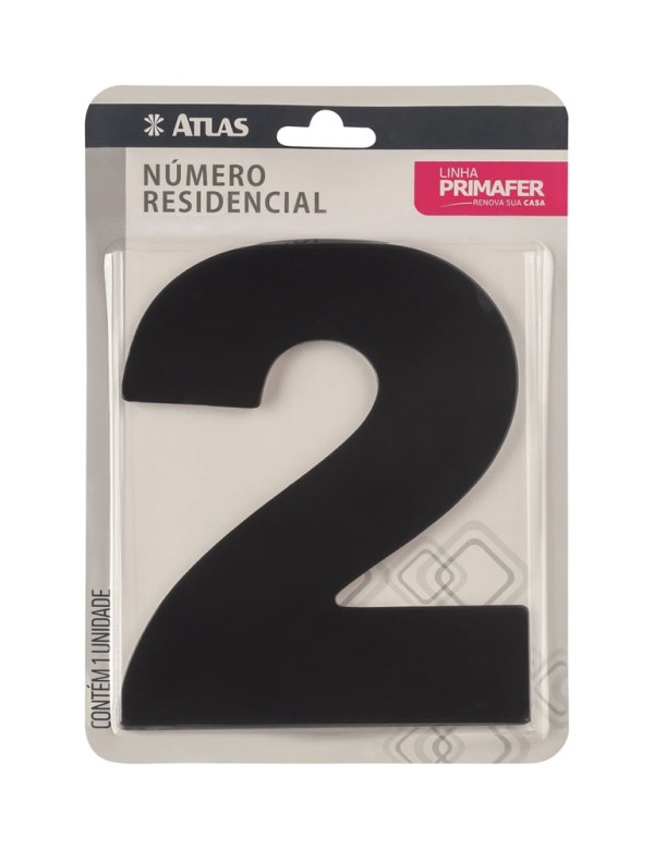 Encontraproduto.com.br - Número Residencial 2 ACM Preto - ATLAS