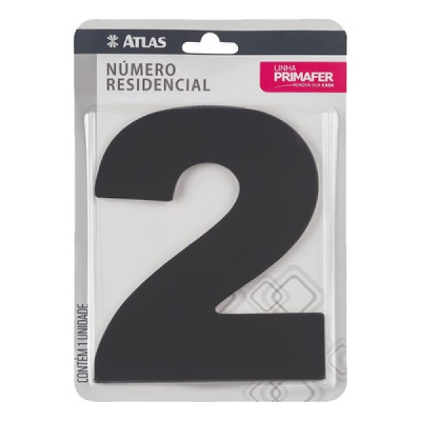 Número Residencial 9 ACM Preto - ATLAS
