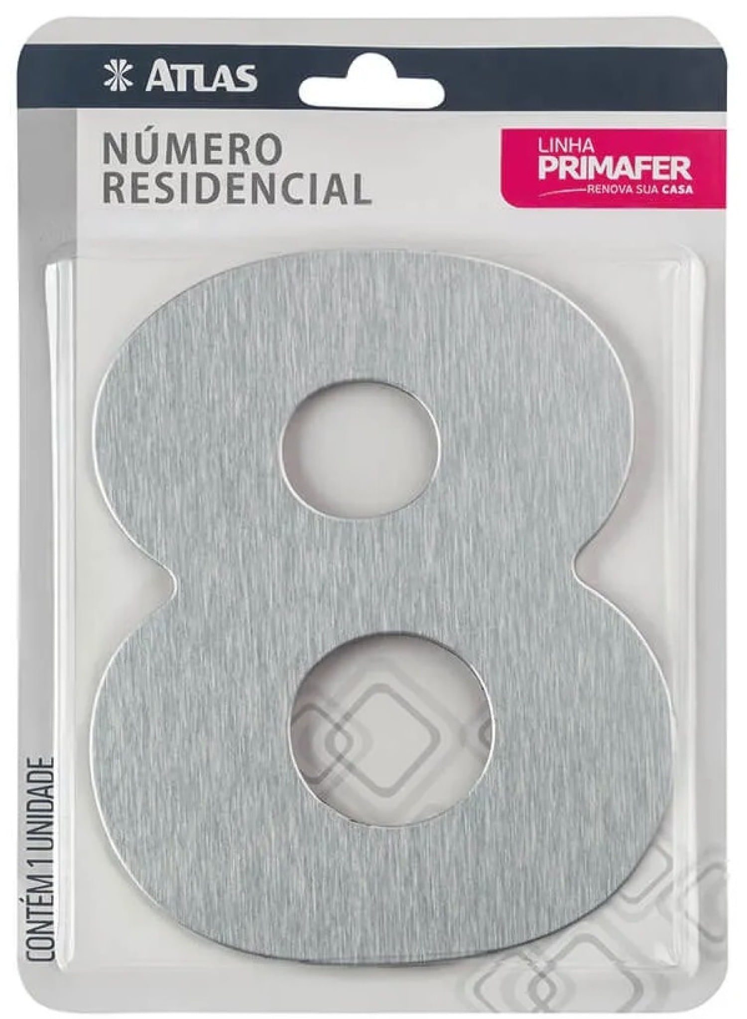 Encontraproduto.com.br - Algarismo Numérico para Casa Adesivo 12cm 8 Acm - Atlas - PR3001/8 - Unitário