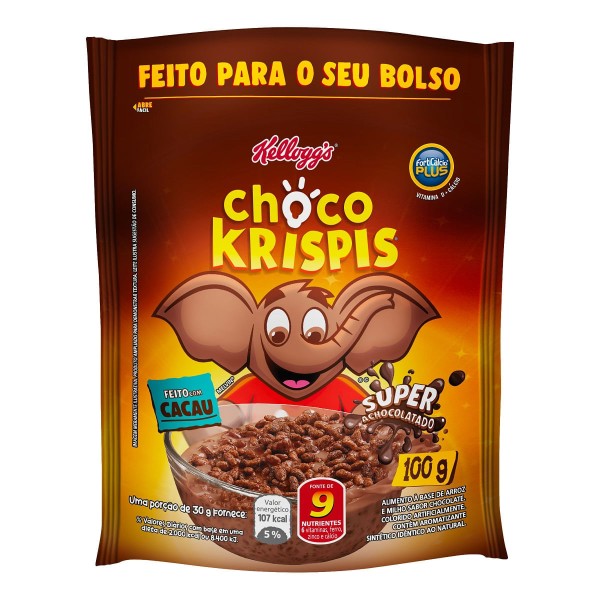 Cereal Matinal Chocolate Kelloggs Choco Krispis Pacote 100g
