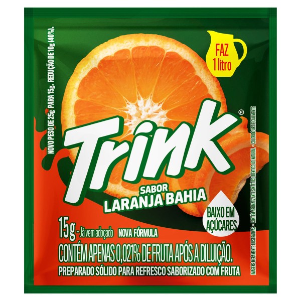 Encontraproduto.com.br - Refresco em Pó sabor Laranja Bahia Trink 15g