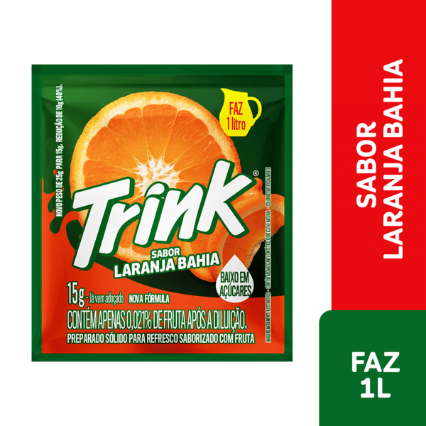 Encontraproduto.com.br - Refresco em Pó sabor Laranja Bahia Trink 15g