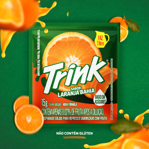 Encontraproduto.com.br - Refresco em Pó sabor Laranja Bahia Trink 15g