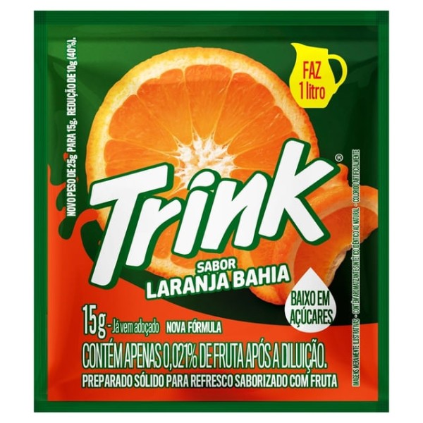 Encontraproduto.com.br - Refresco em Pó sabor Laranja Bahia Trink 15g