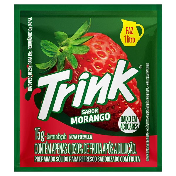 Encontraproduto.com.br - Refresco em Pó Morango Trink Pacote 15g