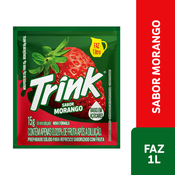 Encontraproduto.com.br - Refresco em Pó Morango Trink Pacote 15g