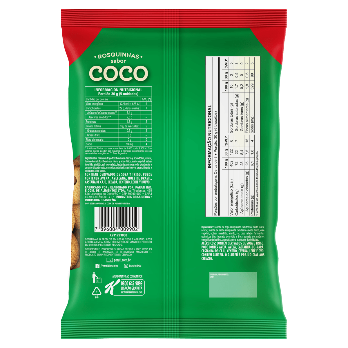 Encontraproduto.com.br - Biscoito Rosquinha Coco Parati 250g