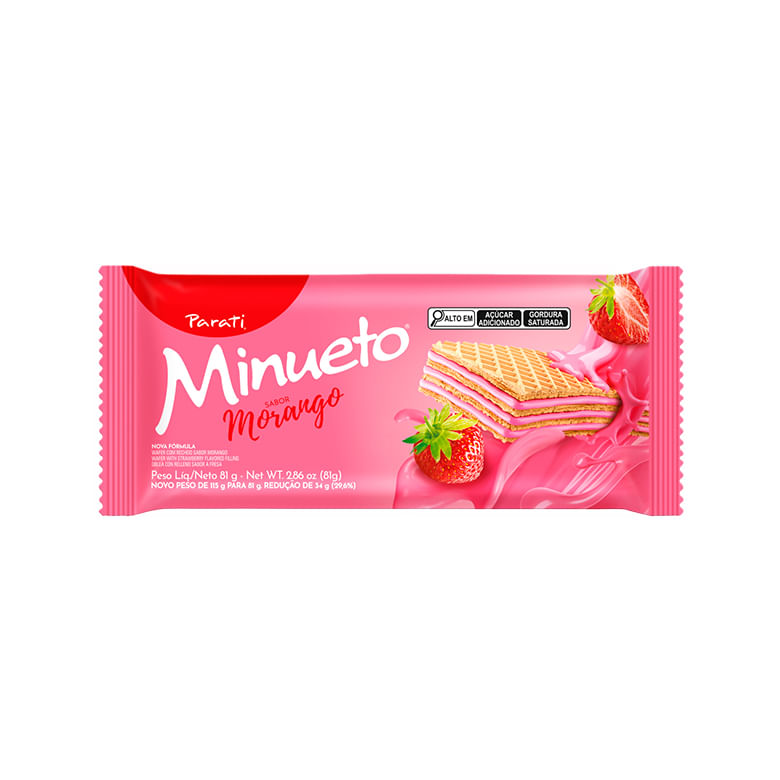 Encontraproduto.com.br - Biscoito Wafer Recheio Morango Minueto 81g