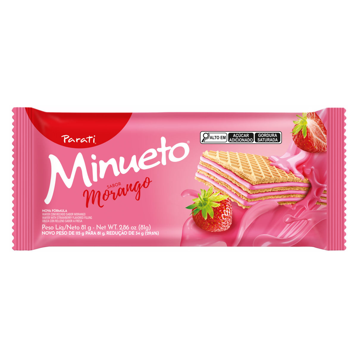 Encontraproduto.com.br - Biscoito Wafer Recheio Morango Minueto 81g