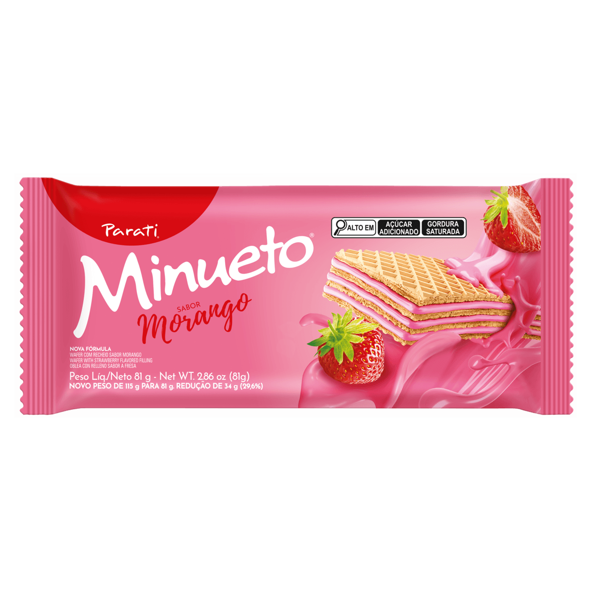 Encontraproduto.com.br - Biscoito Wafer Recheio Morango Minueto 81g