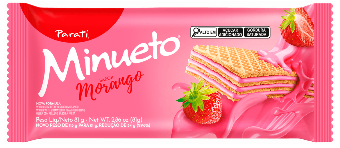 Encontraproduto.com.br - Biscoito Wafer Recheio Morango Minueto 81g