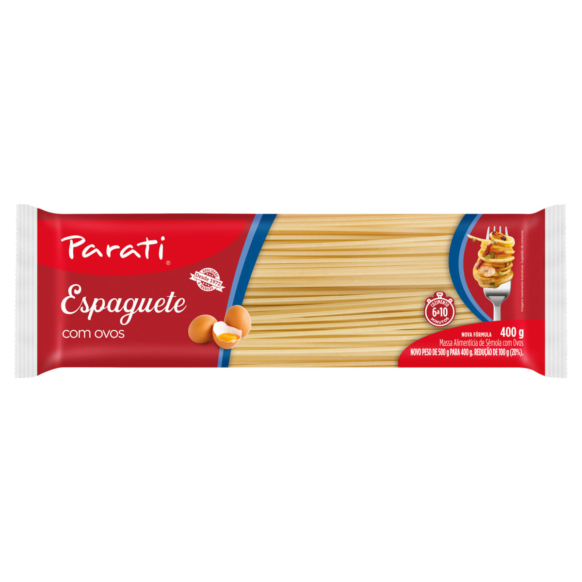 Encontraproduto.com.br - Macarrão de Sêmola com Ovos Espaguete Parati Pacote 400g
