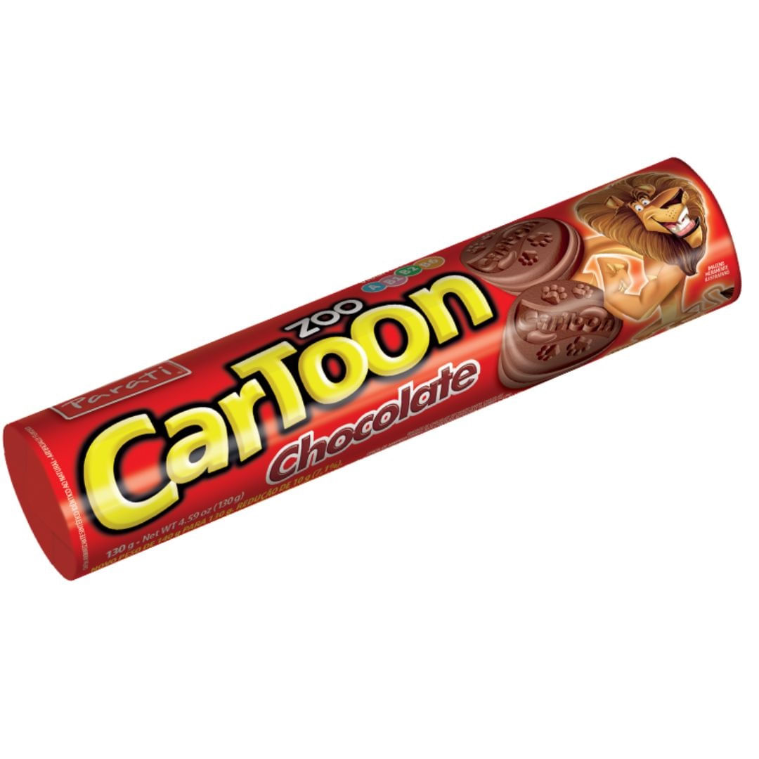 Biscoito Cartoon Zoo Recheado Chocolate 85G