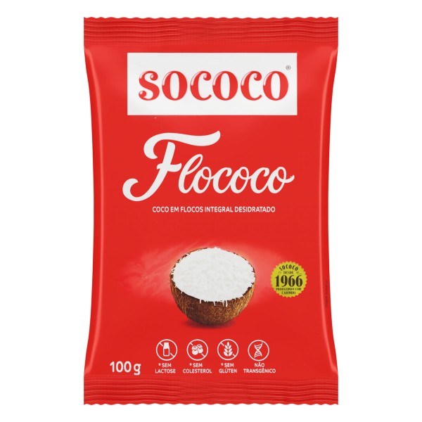 Encontraproduto.com.br - Flocos De Coco Flococo Sococo Pacote 100g