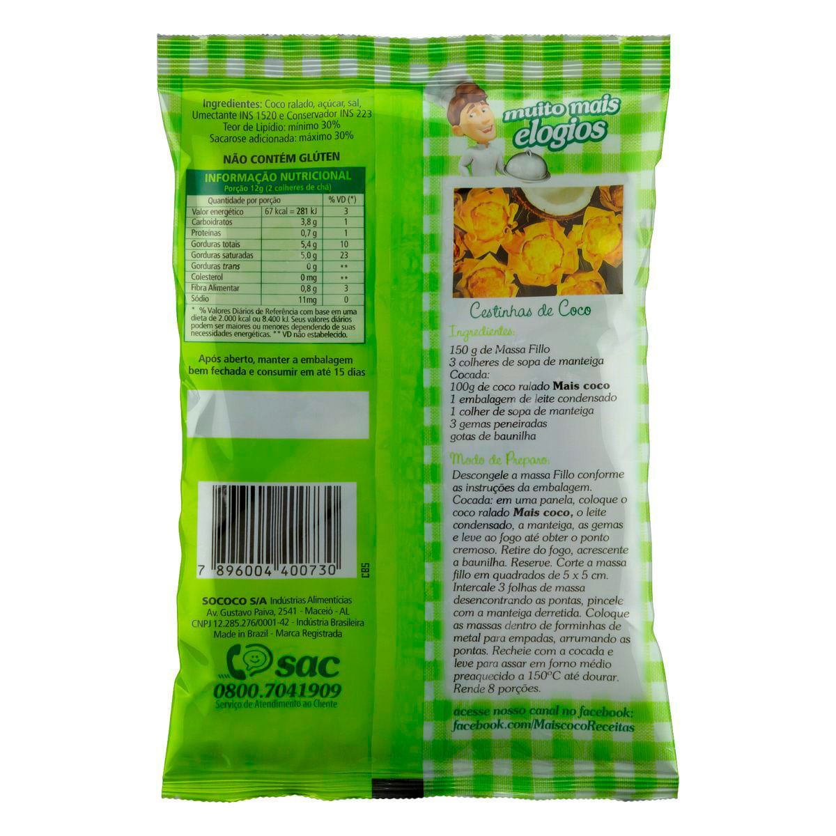 Encontraproduto.com.br - Coco Ralado Mais Coco Pacote com 100g