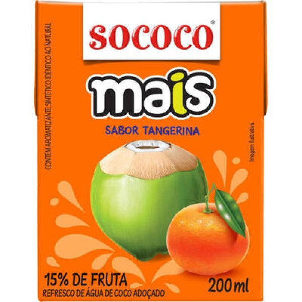 Encontraproduto.com.br - Água de Coco Sococo Tangerina TP com 200ml