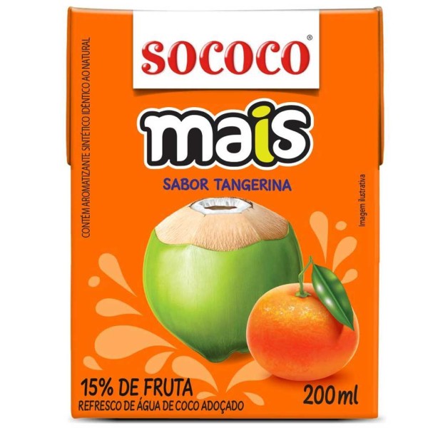 Encontraproduto.com.br - Água de Coco Sococo Tangerina TP com 200ml