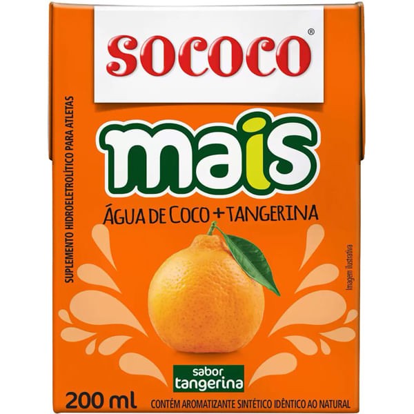 Encontraproduto.com.br - Água de Coco Sococo Tangerina TP com 200ml