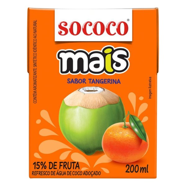 Encontraproduto.com.br - Água de Coco Sococo Tangerina TP com 200ml