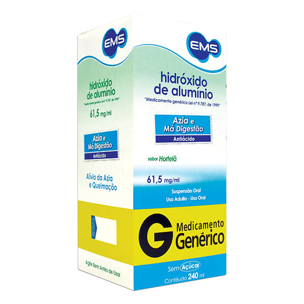 Encontraproduto.com.br - Hidróxido de Alumínio 61,5mg EMS Sabor Hortelã 240ml