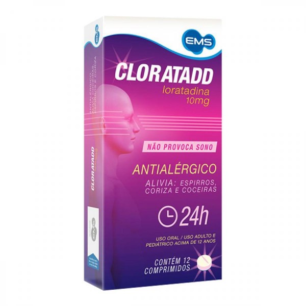 Encontraproduto.com.br - Cloratadd Loratadina 10mg Com 12 Comprimidos