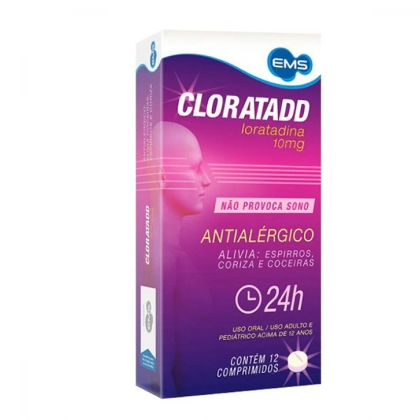 Encontraproduto.com.br - Cloratadd Loratadina 10mg Com 12 Comprimidos