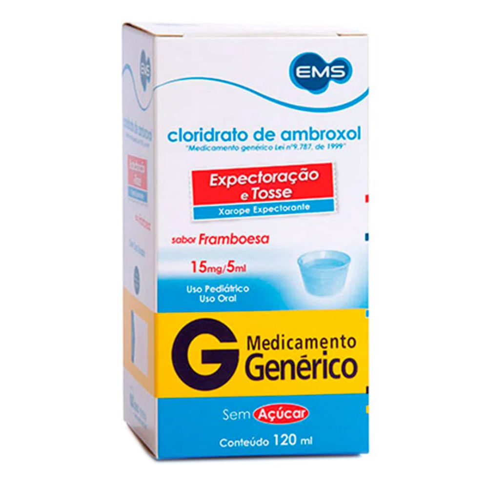 Encontraproduto.com.br - Cloridrato De Ambroxol - Ems 3Mg Xarope Sem Açúcar Frasco Com 120Ml Infantil