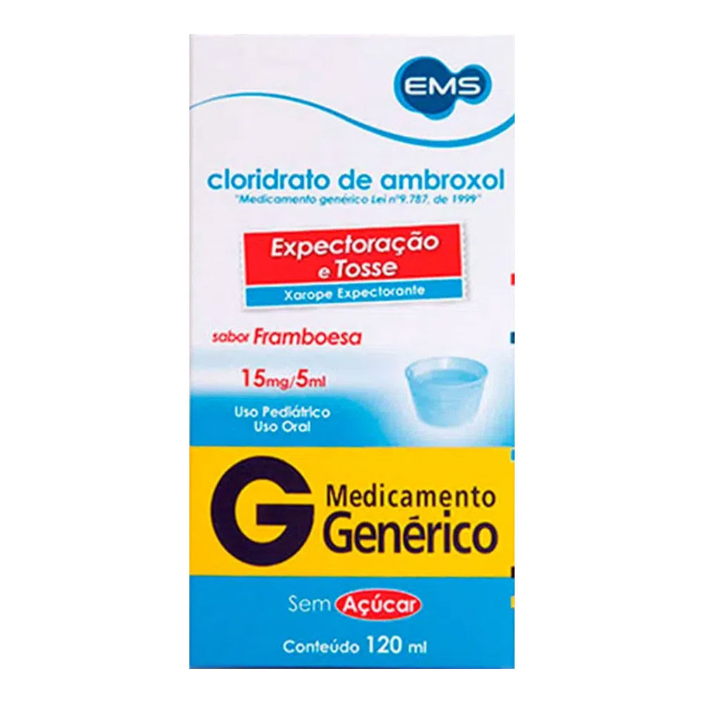 Encontraproduto.com.br - Cloridrato De Ambroxol - Ems 3Mg Xarope Sem Açúcar Frasco Com 120Ml Infantil