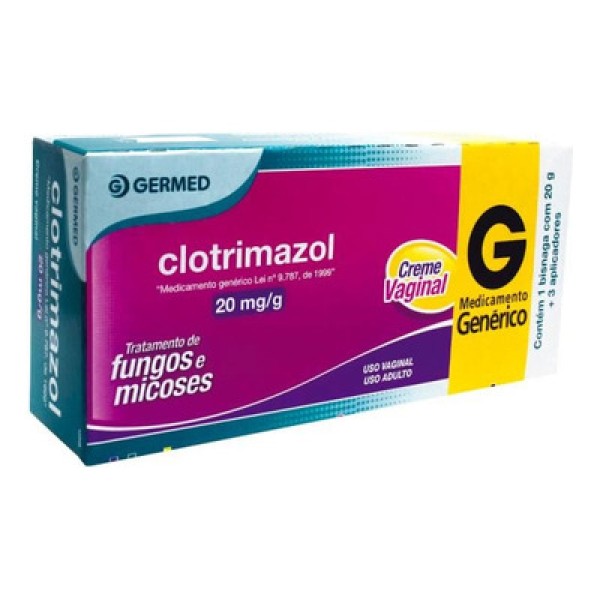 Clotrimazol 20mg/g Germed Creme Vaginal 20g + 3 Aplicadores