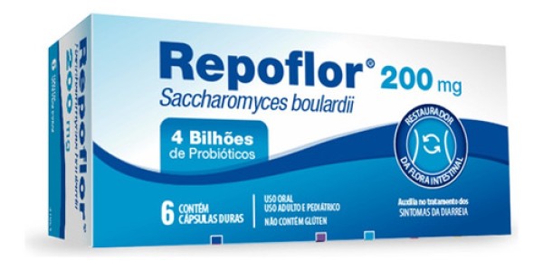 Encontraproduto.com.br - Repoflor 200mg Pediátrico Sabor Morango 4 Envelopes 1g