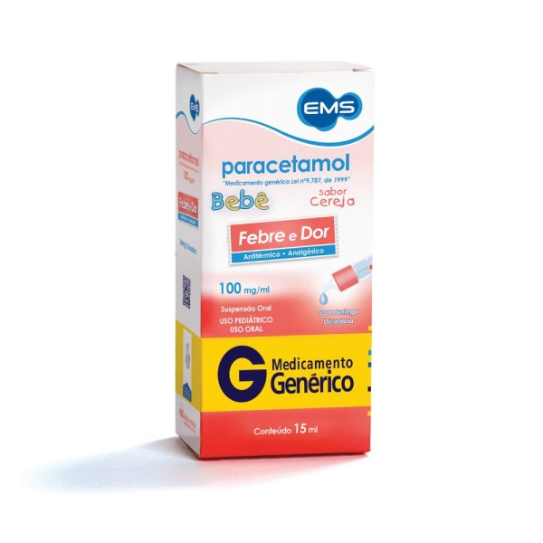 Encontraproduto.com.br - Paracetamol - EMS 100mg solução oral frasco com 15ml