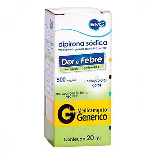 Encontraproduto.com.br - Analgésico e Antitérmico Dipirona Sódica 500mg/ml Genérico EMS 20ml