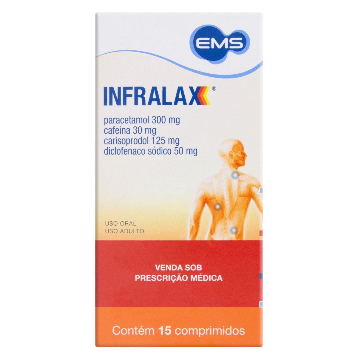 Encontraproduto.com.br - Infralax 300mg + 30mg + 125mg + 50mg EMS 15 comprimidos