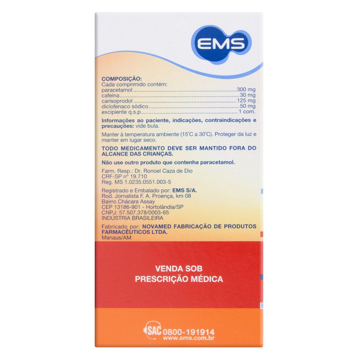 Encontraproduto.com.br - Infralax 300mg + 30mg + 125mg + 50mg EMS 15 comprimidos