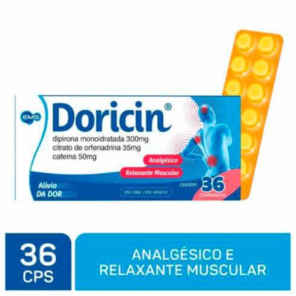 Encontraproduto.com.br - Doricin 50MG + 300MG + 35MG Comprimido - Caixa com 36 Comprimidos