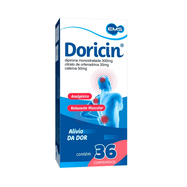 Encontraproduto.com.br - Doricin 50MG + 300MG + 35MG Comprimido - Caixa com 36 Comprimidos