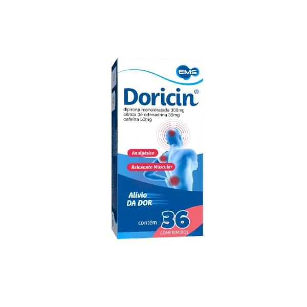 Encontraproduto.com.br - Doricin 50MG + 300MG + 35MG Comprimido - Caixa com 36 Comprimidos