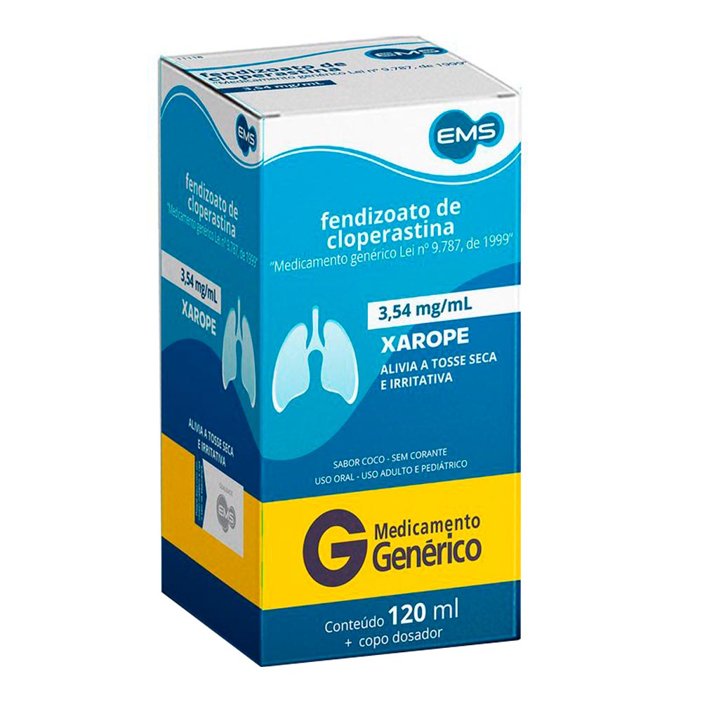 Encontraproduto.com.br - Xarope Fendizoato de Cloperastina 3,54mg/ml Ems 120ml Genérico