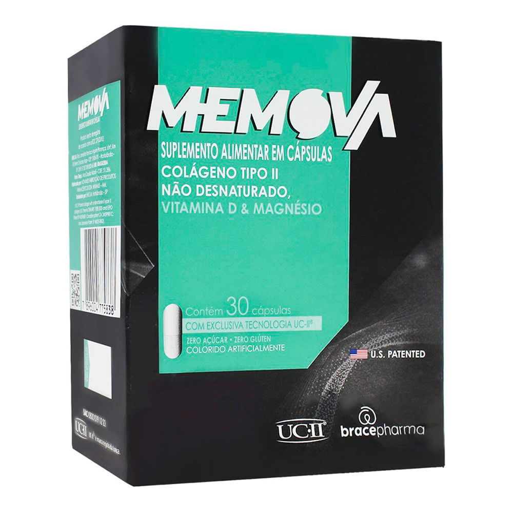 Encontraproduto.com.br - Suplemento Alimentar Memova Colágeno Tipo II 30 Cápsulas