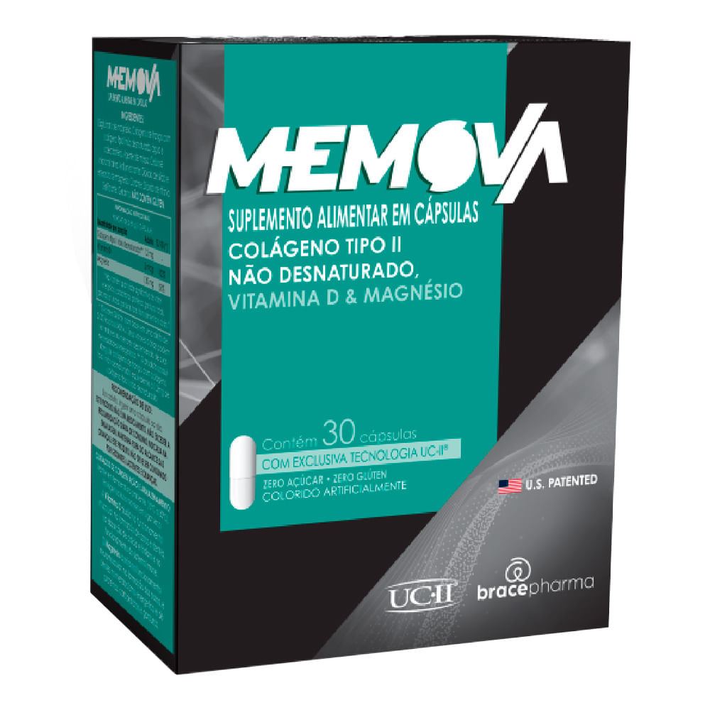 Encontraproduto.com.br - Suplemento Alimentar Memova Colágeno Tipo II 30 Cápsulas